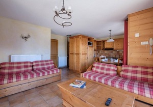 200m from ski slopes, fitness, swimming pool, sauna, hammam, balcony, tv, ski locker, 30m²