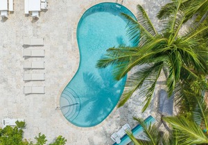 7 Mile Beach Beach Club and Pool Pavilion. Ocean views from Roof Terrace