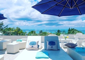 7 Mile Beach Private Beach Club. Ocean views from Roof Terrace and Pool Pavilion