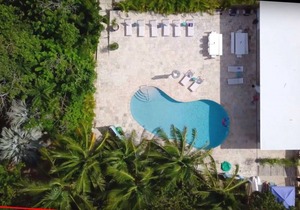 7 Mile Beach private Beach Club, ocean views from Roof deck and Pool Pavilion