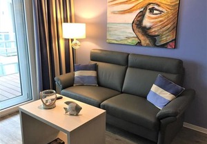 Apartmenthaus Hafenspitze, Ap 33 'Fördetraum' Sauna, Blickrichtung offene See