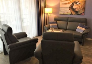 Apartmenthaus Hafenspitze, Ap 33 'Fördetraum' Sauna, Blickrichtung offene See