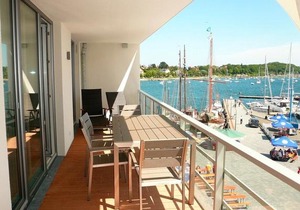 Apartmenthaus Hafenspitze, Ap 33 'Fördetraum' Sauna, Blickrichtung offene See
