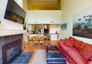 Beautifully renovated, ski-In/out condo with fireplace, WiFi, AC, & W/D