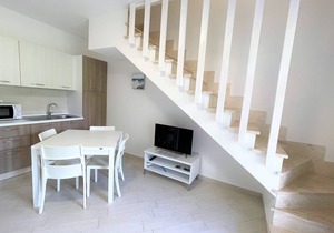 Brand new two-story apartment in residence with pool, equipped with washing machine