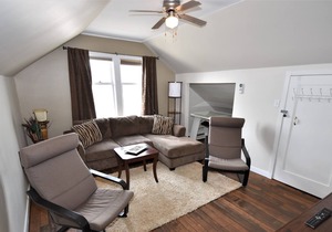 Bright One Bedroom Suite Has Peaked Ceilings with Tons of Character