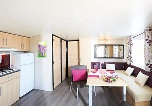 Camping Le Lac Bleu* - Mobile home Loggia Confort 3 rooms 4 people Air-conditioned Lakeside