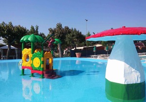 Chalet on camping ground
