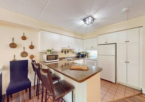 Dog-friendly condo w/a full kitchen & furnished patio