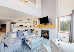 Dog-friendly skiier's condo with high-speed WiFi, gas fireplace, & central AC