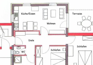 House 1, 80 sqm, 2 bedrooms, terrace, max. 4 people