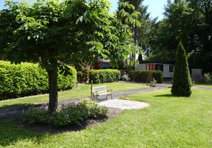 Houten chalet wat direct aan het bos gelegen is
