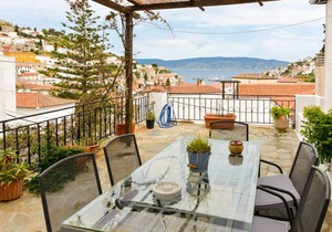 Hydra town Panoramic sea view