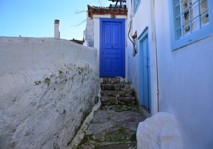 Hydra town Panoramic sea view
