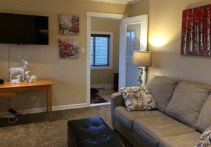 Luxury main floor suite, walk to Hospital, business and restaurant district