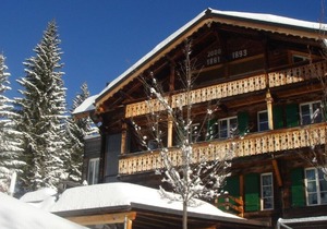 Luxury top two floors of ski chalet in Murren with 360 views. Sleeps 10-11