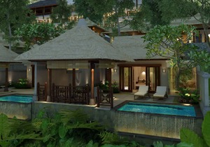 Luxury Villa near Ubud with private infinity pool and a lounging pavilion