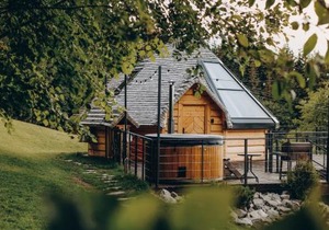Osada Poli Koniaków - Panoramiczny Domek nr 1 z Prywatną Balią i Hydromasażem