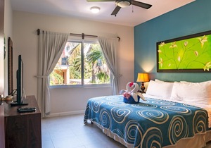 Private balcony overlooking the pool, peaceful apartment with great amenities