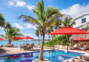 Spacious beachfront condo with AC, WiFi, swimming pool!