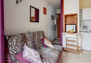 Studio for 4 with TV, parking, pets allowed, near ski resort