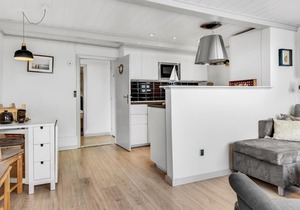 This cozy vacation home is located in the first row to the Flensburg Fjord at Brunsnæs Strand.