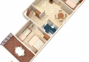 Two bedroom apartment with terrace and sea view Marina, Trogir (A-9037-f)