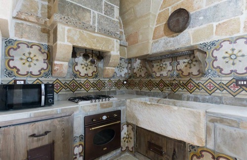 Corsano Villa | 1900 farm with swimming pool, yard, olive grove, fruit trees and views of the sea