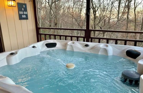 Chalet Village Ski Chalet | 2/2 Borders GSMNP and Steps from Cove Mountain Trail: Private Hot Tub & Game Rm