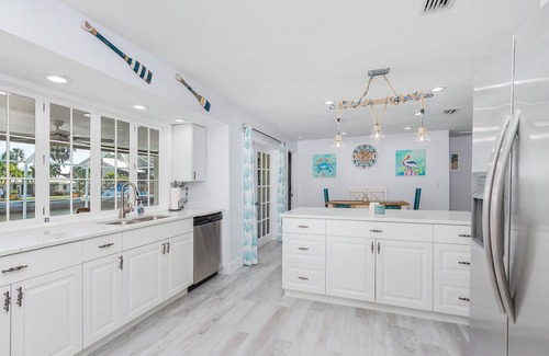 Saint James City House | 2/2 Pool Home on the Water, Boat Lift Included!