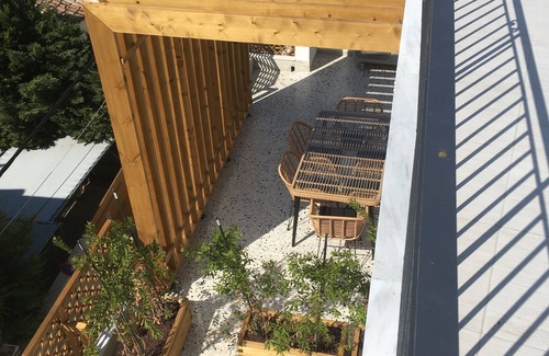 Khalkis Apartment | 2 bedrooms penthouse, with a balcony with bay view.