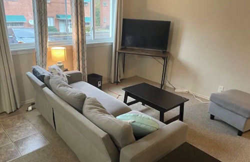 Bedford Condo | 2 BR townhouse, kitchen, bathroom with TV, free WI-FI, washer/dryer, iron, A/C.