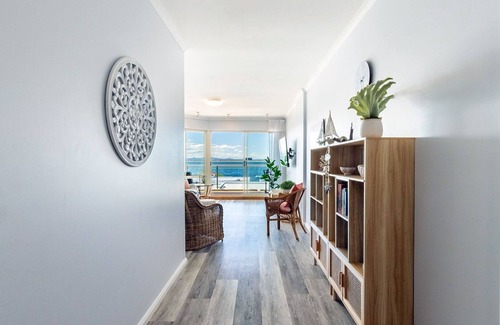 Shoal Bay Apartment | 203 The Breakwater, 2 Messines St - magical unit with lift, pool, views and aircon
