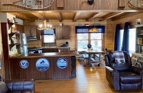 Hemphill Heights Cabin | 2BD 2BA Cozy Log Cabin, Easy Paved Access, View, Gas Log, Hot Tub, Wifi Pond