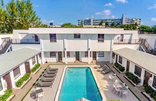 Deerfield Beach Apartment | 2BR Beach Walk 205 | Pool View | Sleeps up to 6