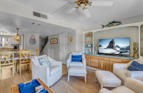 Avon By The Sea Condo | 2BR Beachfront Condo W/Pool BBQ Steps To Dining, Shopping Pier & More!