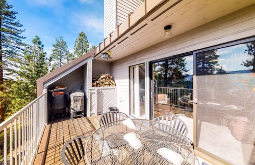 Lakeshore Condo | 2BR Huntington Lake condo with mountain views, WiFi, 2 decks, private W/D
