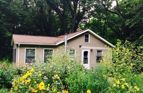 Rolling Prairie Cabin | 3+ acres of privacy! Biking, Pups & Walking: Nirvana! 7 minutes to hip 3 Oaks!