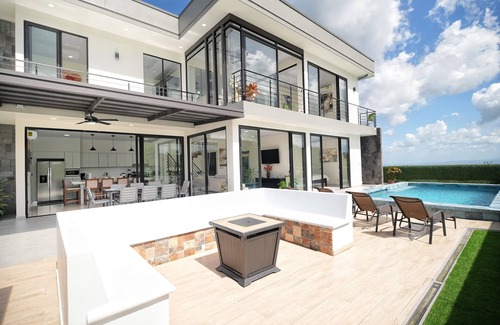 Arenal Hot Springs House | 3-bedroom home with a private heated pool, firepit, sundeck, views, WiFi, and AC