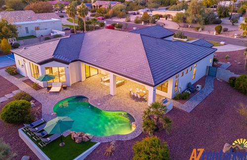 Sundown Manor Villa | 3 Million Desert Paradise+PickleballCourt+HtdPool+Playset+Firepit+PoolTable+HugeLot+Prime Location