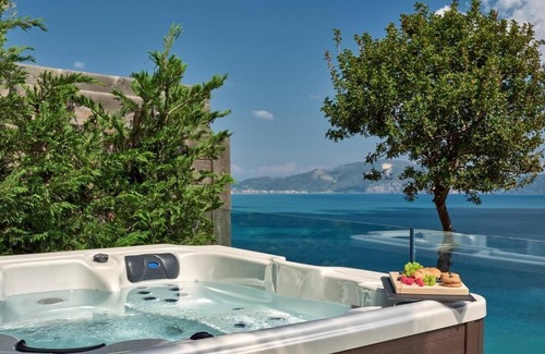Limni Keri Villa | 300m to Beach/Private Pool/Outdoor Hot Tub & Playground/Panoramic Views