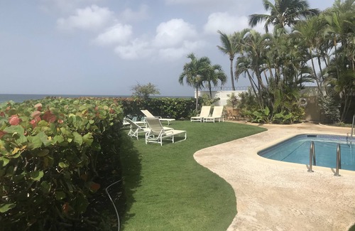 St. Lawrence Gap Condo | 411 Mistle Cove - Spacious beachfront apartment with large ocean facing balcony