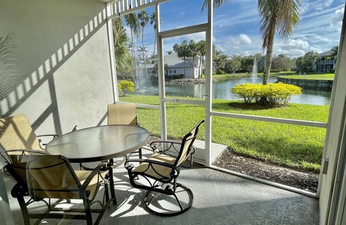 Naples Condo | 5 Star reviews! 1st floor coastal condo Pretty fountain views! Free Golf May-Oct