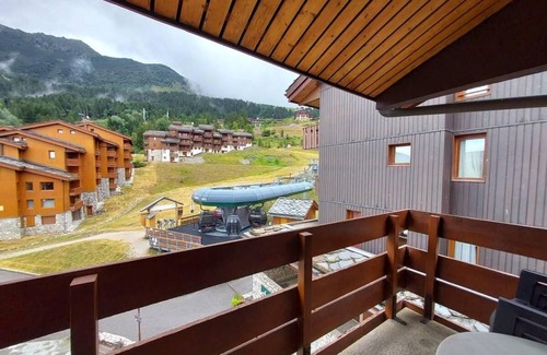 Les Avanchers-Valmorel Apartment | 50m from ski slopes, 3rd floor, view ski slopes, balcony, tv, ski locker, 27m², Valmorel