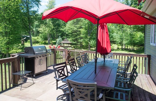 Long Pond House | 5200 sf Luxury Pocono Private Retreat with HOT TUB, SAUNA and Game Room.