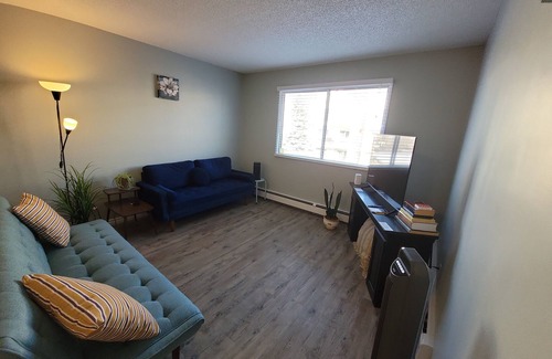 West Edmonton Apartment | A/C in bdrm✅️COMMONWEALTH Stadium✅️ROGERS Place✅️Queen-twin-foldout✅️Expo Centre