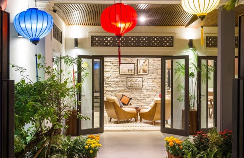 Cam An Villa | A hidden oasis villa along a narrow path 50 paces from white sand beach.