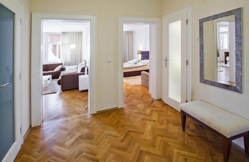 Nove Mesto Apartment | A Luxurious 2 Bedrom 2 Bathroom Apt With A/C + Balcony Behind National Theater