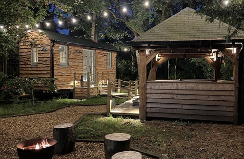 Warrington Cabin | A peaceful countryside retreat with a private hot tub and cozy log burner.