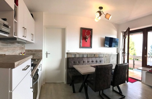 Ettenhausen Apartment | AlpenKastl for 1-3 persons 40 square meters, living room/kitchen, bedroom, shower/WC, balcony, WLAN